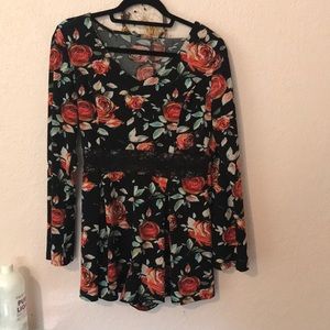 Plus size floral romper
